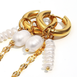 Marina Freshwater Pearl Dangle Hoop Earrings