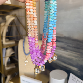 Lila Gemstone Pendant Necklace