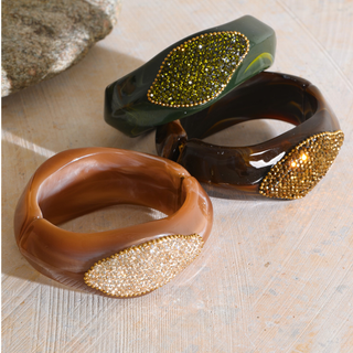 Savannah Crystal Hinged Bangle Bracelet