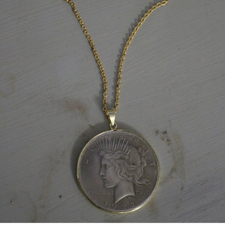 Two-Tone Lady Liberty Coin Necklace
