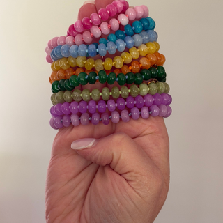Color Crush Gemstone Bracelet with vibrant polished beads and stainless steel clasp