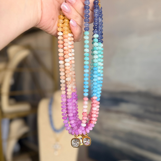 Lila Gemstone Pendant Necklace