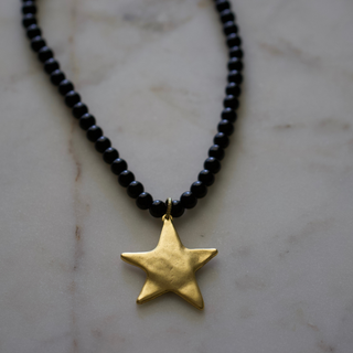 Starlit Nights Necklace – Black & Gold