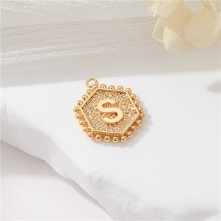 Initial Letter Gold Coin Charms (A-Z) ~ Deep South Originals