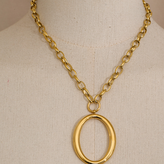 Halo Pendant Necklace 18K Gold Non Tarnish
