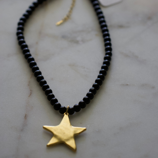 Starlit Nights Necklace – Black & Gold
