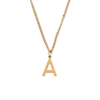Initial Pendant Necklace – 18K Gold Waterproof Stainless Steel