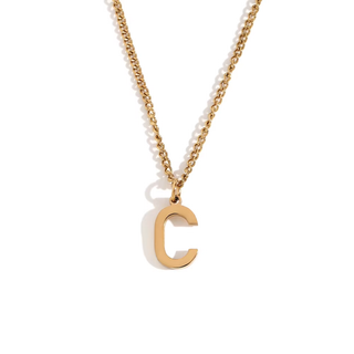 Initial Pendant Necklace – 18K Gold Waterproof Stainless Steel