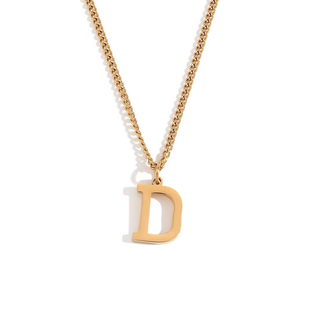 Initial Pendant Necklace – 18K Gold Waterproof Stainless Steel