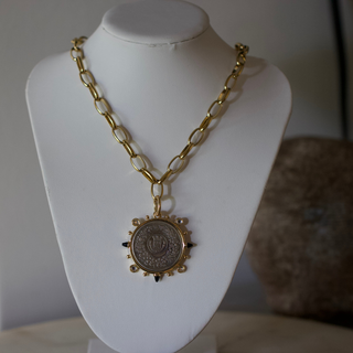 Crest Emblem Coin Necklace