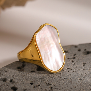 Mother of Pearl Signet Ring