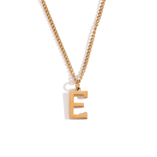 Initial Pendant Necklace – 18K Gold Waterproof Stainless Steel