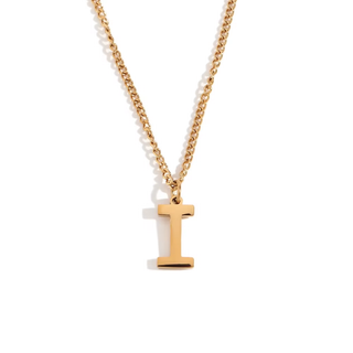 Initial Pendant Necklace – 18K Gold Waterproof Stainless Steel