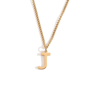 Initial Pendant Necklace – 18K Gold Waterproof Stainless Steel
