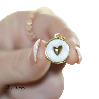 Golden Heart ~ White Coin Charm ~ Deep South Originals