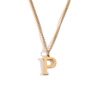 Initial Pendant Necklace – 18K Gold Waterproof Stainless Steel