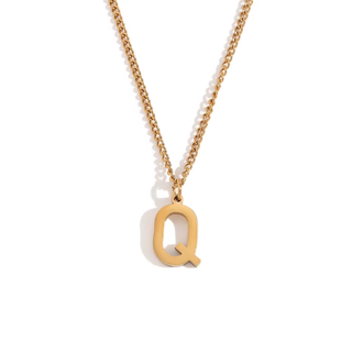 Initial Pendant Necklace – 18K Gold Waterproof Stainless Steel