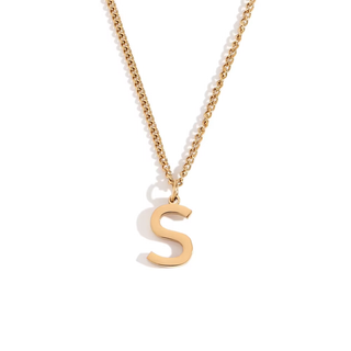 Initial Pendant Necklace – 18K Gold Waterproof Stainless Steel