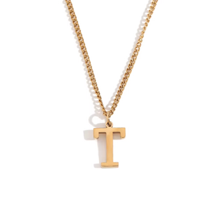 Initial Pendant Necklace – 18K Gold Waterproof Stainless Steel
