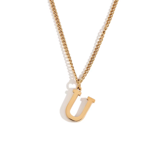 Initial Pendant Necklace – 18K Gold Waterproof Stainless Steel