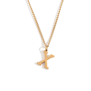 Initial Pendant Necklace – 18K Gold Waterproof Stainless Steel