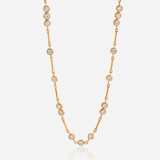 Christina Necklace 18K gold chain with clear crystal accents and non-tarnish finish