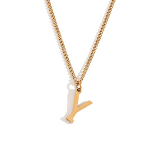 Initial Pendant Necklace – 18K Gold Waterproof Stainless Steel