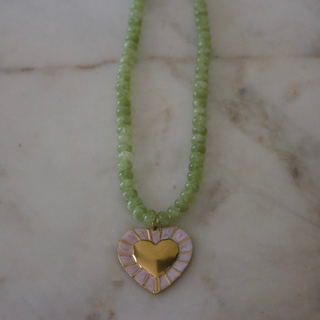 Olivia Heart Gemstone Necklace