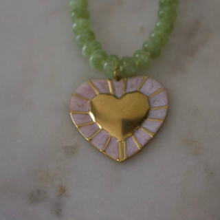 Olivia Heart Gemstone Necklace