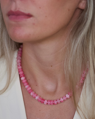 Rosie Gemstone Necklace – Pink Natural Stone Beaded Necklace