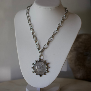 Silver Heritage Horse Coin Necklace