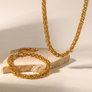 Celine Wheat Chain Bracelet 18K Gold Non Tarnish