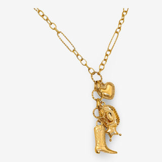 Dakota Western Charm Necklace 18K Gold Non Tarnish Water Resistant