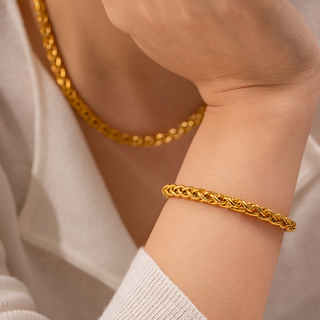 Celine Wheat Chain Necklace 18K Gold Non Tarnish