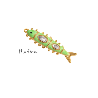 Jeweled Fish Charm – Colorful Enamel Statement Charm