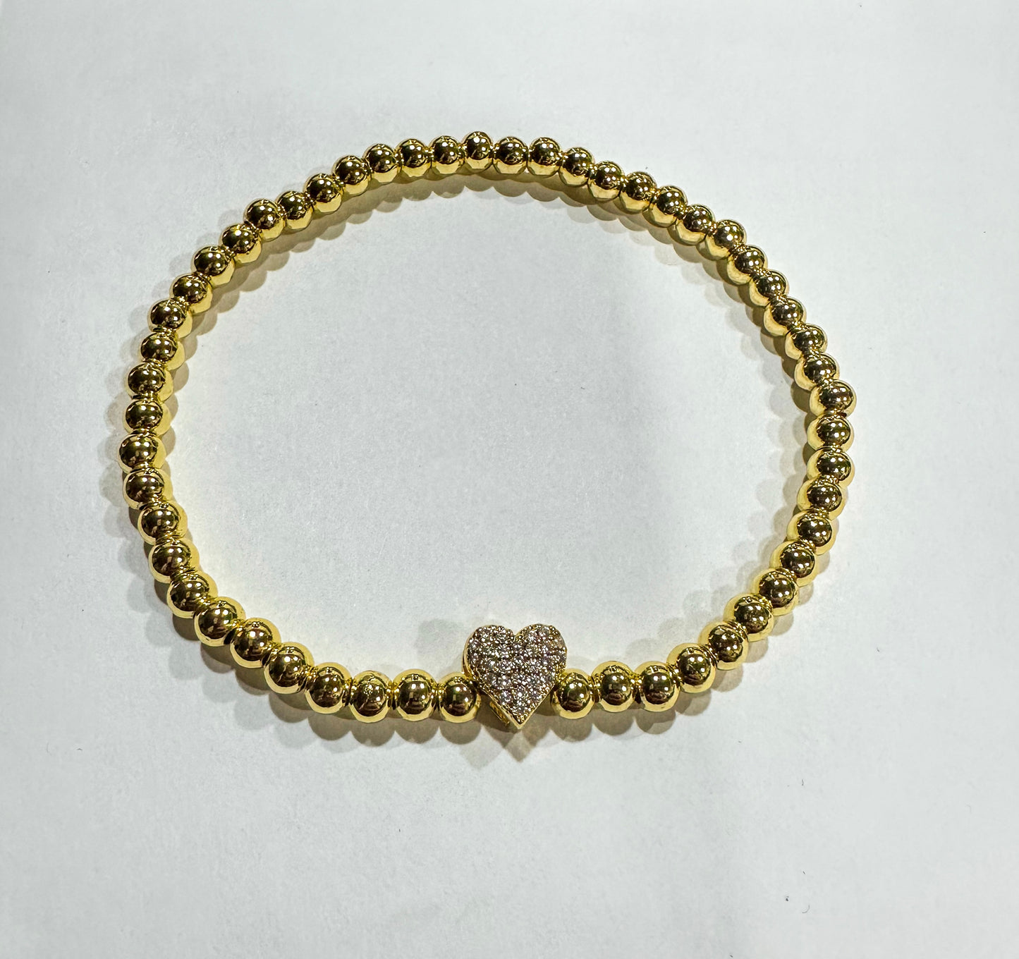 Pavé Heart Beaded Bracelet