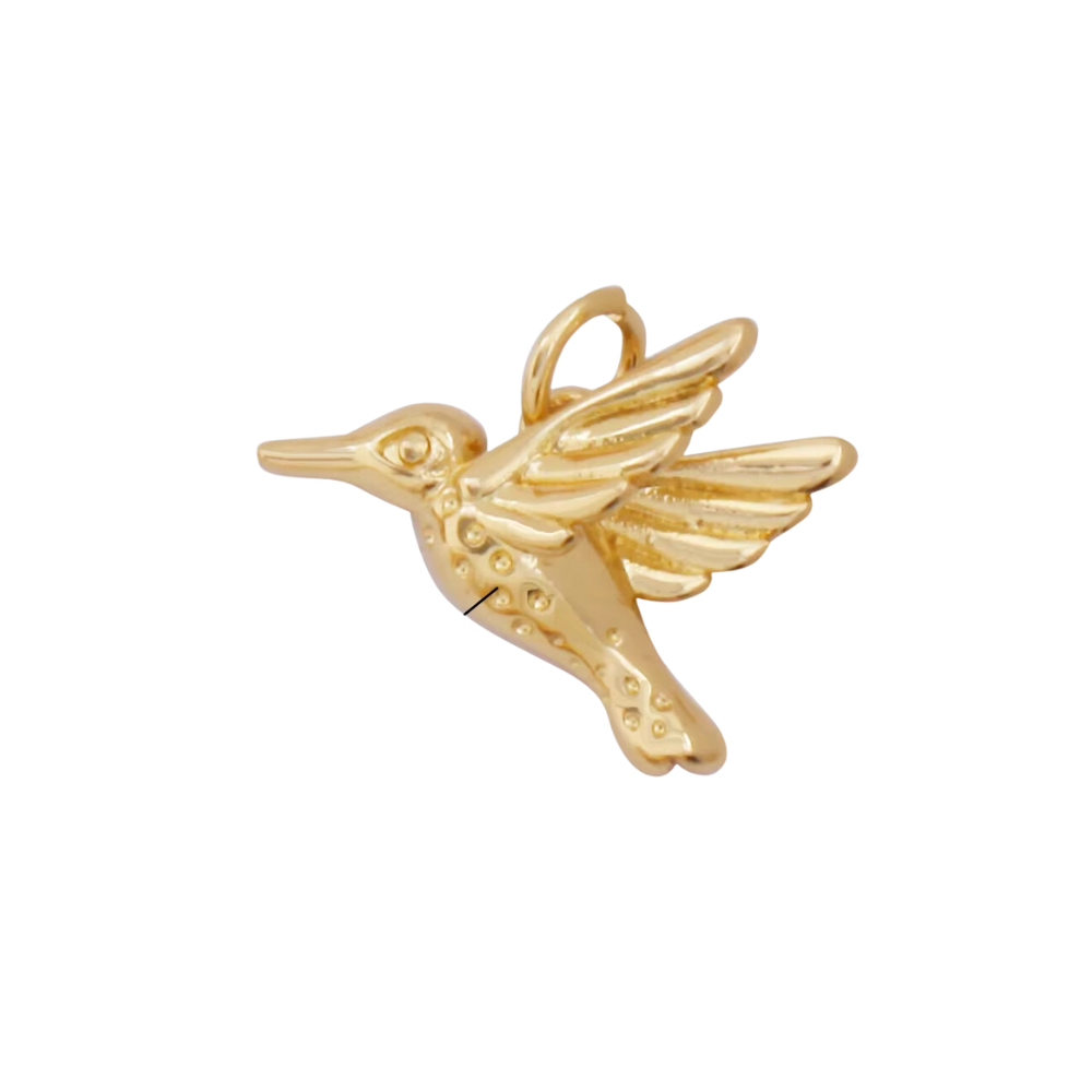 Golden Hummingbird Charm ~ 14k Gold Filled Charm for Necklaces and Bracelets