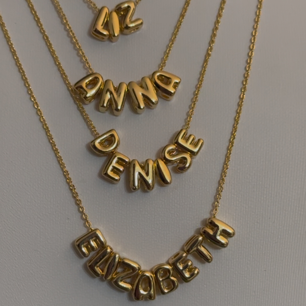 Bubble Letter Name Necklace