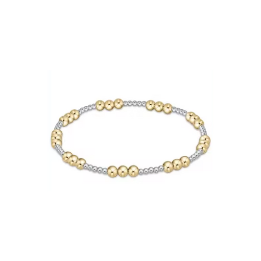 Emerson Bracelet ~18k Gold Plated Stainless Steel Mixed Metal Gold and Silver Beaded Bracelet