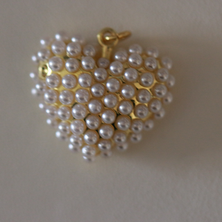 Pearl Heart Charm ~ Charm for Necklaces and Bracelets