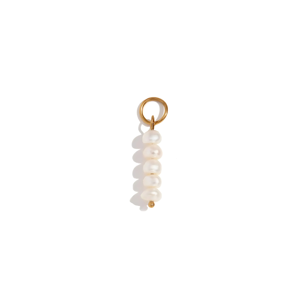 Freshwater Pearl Drops Charm - 18k Gold Plated Stainless Steel & Freshwater Pearl for Necklaces and Bracelets