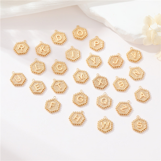 Initial Letter Gold Coin Charms (A-Z) ~ Deep South Originals