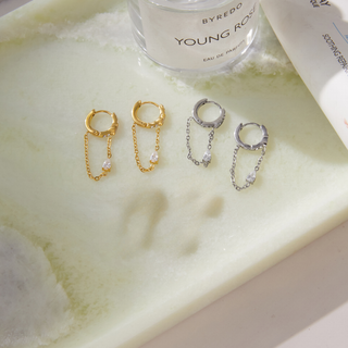 Miriam Chain Huggie Earrings