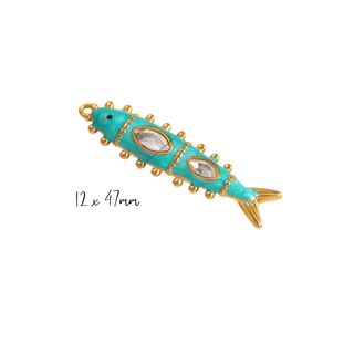 Jeweled Fish Charm – Colorful Enamel Statement Charm