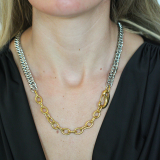 18K gold Urban Link Necklace with chunky statement chain, non-tarnish and water resistant design
