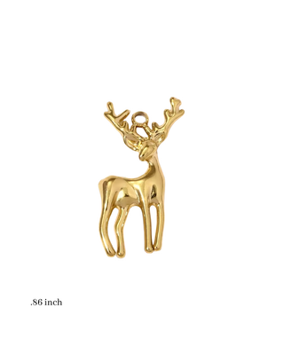 Golden Stag Charm – 18k Gold Plated  Deer Charm Water Friendly