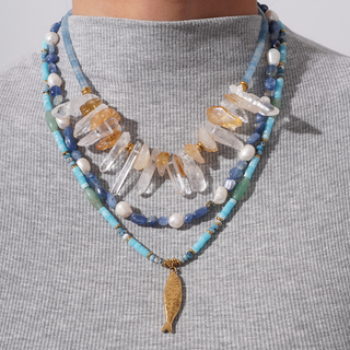 Coastal Quartz Statement Necklace