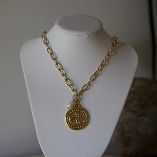 Nora Cross Coin Necklace