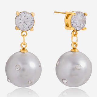 Pearl Drop Stud Earrings – Stainless Steel