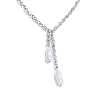 Wren Pearl Lariat Necklace